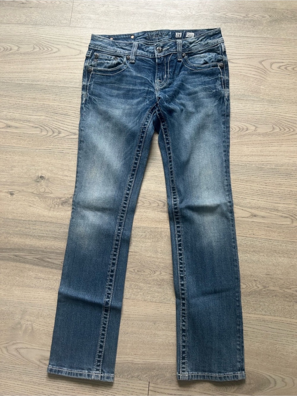 Miss Me Stright Jeans Blue Waist 28